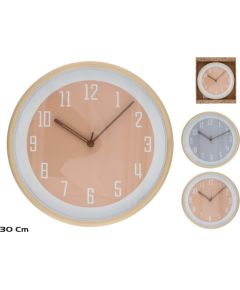 Koka efekta sienas pulkstenis 30 cm, 2 veidi, 30 x 30 x 4,5 cm, DECORLIFE Pulksteņi