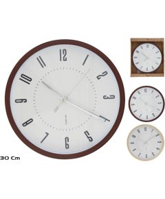 Koka efekta sienas pulkstenis 30 cm, 2 veidi, 30 x 30 x 4,5 cm, DECORLIFE Pulksteņi