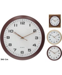 Koka efekta sienas pulkstenis 36 cm, 2 veidi, 36 x 36 x 4,5 cm, DECORLIFE Pulksteņi