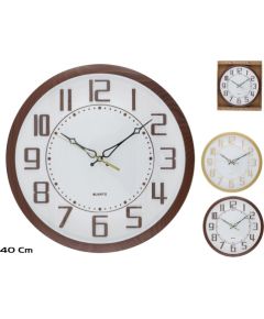 Koka efekta sienas pulkstenis 40 cm, 2 veidi, 40 x 40 x 3 cm, DECORLIFE Pulksteņi