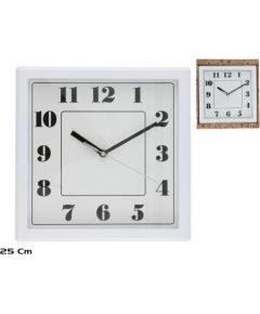 Balts sienas pulkstenis, 25 x 25 x 4 cm, DECORLIFE Pulksteņi