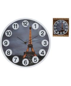 Sienas pulkstenis “Eiffel” ar 3D cipariem, 30 x 30 x 4,5 cm, DECORLIFE Pulksteņi