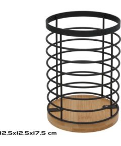 Galda piederumu statīvs, 12,5 x 12,5 x 17,5 cm, melns, DECORLIFE Citi trauki