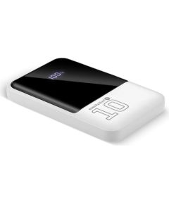 Powerbank 10 000mAh, 2x USB, 1x USB-C 22,5W, QC4+, LCD screen, white Power-банки