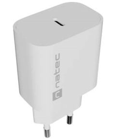 WALL CHARGER NATEC RIBERA 1X USB-C 20W WHITE Зарядные устройства