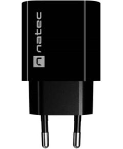 WALL CHARGER NATEC RIBERA 1X USB-A + 1X USB-C 20W BLACK Telefonu lādētāji 220v