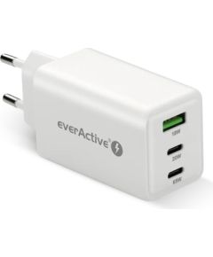 Charger GaN 1 x USB, 2 x USB-C Quick Charge 4+ 65W white Зарядные устройства