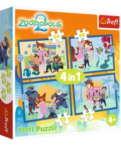 TREFL DISNEY ZOOTROPOLIS Pužļu komplekts 4in1 Puzles