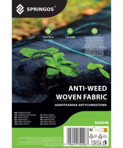 Springos Pretnezāļu agroplēve AG0046 135 GSM 1.6 x 50 m Siltumnīcas