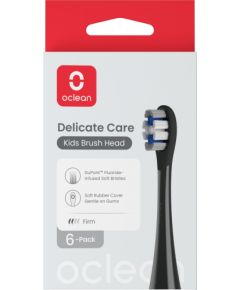 Oclean Delicate Care Kids brush head, 6 pcs, black Uzgaļi elektriskajām zobu birstēm