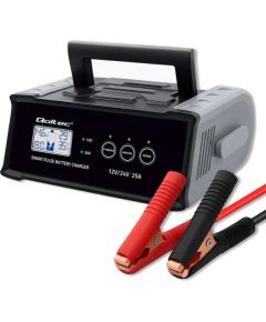 Qoltec Intelligent microprocessor charger 12V 24V 25A | Rectifier with repair function for AGM GEL SLA battery | LCD Зарядные устройства и стартеры