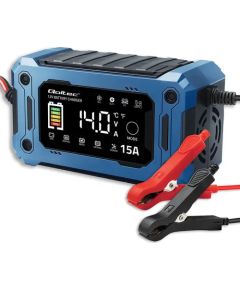 Qoltec Intelligent microprocessor charger 12V 15A | Rectifier with repair function and maintaining power supply during battery replacement | for AGM GEL LiFePO4 | LCD Зарядные устройства и стартеры