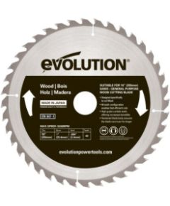 Griešanas disks Evolution EVO-255-40-D; 255 mm; Z40 Zāģripas