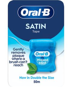 Oral-b Satin Waxed Mint 50 m - Dentální voskovaná nit Smaržas - NESAKĀRTOTS