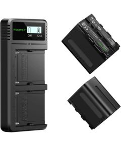 NEEWER 2-Pack Battery Set with Charger Aksesuāri sporta kamerām