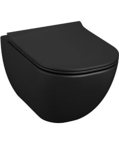 Jika pods ar QR/SC vāku Mio rimless, 360x530 mm, stiprināms pie sienas, matēts melns Подвесные