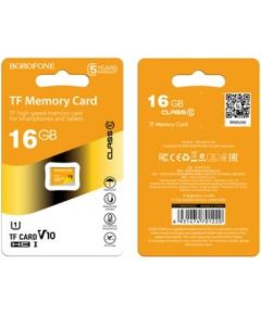 Borofone   MICROSD MEMORY CARD 16GB SDHC CLASS10 85MB/S Atmiņas kartes micro SD SDHC