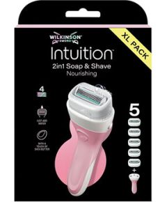 Wilkinson Sword Soap and Shave Nourishing - Holicí strojek 2v1 + 5 hlavic Smaržas - NESAKĀRTOTS