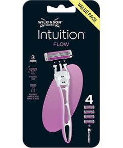 Wilkinson Sword Intuition Flow - Holící strojek + 4 hlavice Smaržas - NESAKĀRTOTS