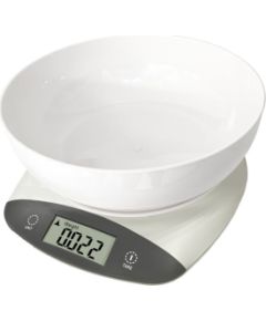 Кухонные весы с чашей Rosberg R51651Q, 5 кг., 2 батарейки ААА, светодиодный экран Кухонные весы