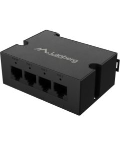 Lanberg Switch PoE Extender 1xIn 3xOut Gigabit Ethernet Din Rail BT 90W metal clips DIN-GE4-BT-90W Коммутаторы (Switch)