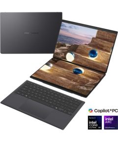 Asus Zenbook Duo UX8407AA-SN066W Moher Gray 14 " OLED Touchscreen 2.8K 2880 x 1800 pixels 144 Hz Anti-Reflective Intel Core Ultra X9 378H 32 GB LPDDR5X Solid-state drive capacity 2000 GB Intel Arc Graphics Windows 11 Pro 802.11be Bluetooth version 5.4 Key Ноутбуки