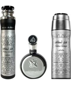 Fakhar Lattafa Black Dárková sada EDP 100 ml, deospray 200 ml a bytová vůně 300 ml 100ml Dāvanu komplekti