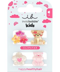 Invisibobble Clipstar Kids Bearly Bloomed - Skřipec do vlasů ( 4 ks ) Matu kopšana