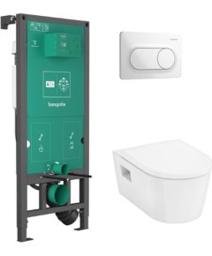 Hansgrohe komplekts-pods ar QR/SC vāku EluPura Original S, rāmis iFrame, taustiņš Original S, balts Jaunumi Sadz. tehnika