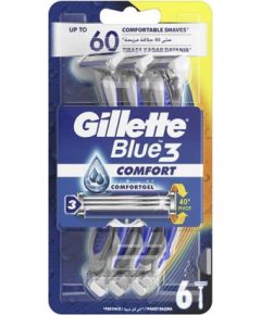 Gillette Blue3 Sensitive Comfort Одноразовые Станки для Бритья 6шт Красота и здоровье 