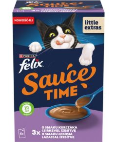 PURINA FELIX Sauce Gravy Liquid Chicken/Salmon6x40g Kaķu konservi