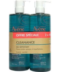 Avene Cleanance Cleansing Gel Duo - Čisticí gel bez mýdla pro mastnou a problematickou pleť 800ml Косметика для тела