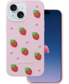 Mocco Strawberry Back Case Aizmugurējais apvalks priekš Apple iPhone 13 / 14 / 15 Neoriģinālie Maciņi