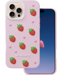Mocco Strawberry Back Case Aizmugurējais apvalks priekš Apple iPhone 16 Pro Neoriģinālie Maciņi