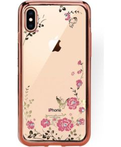 GreenGo Apple  Iphone XS MAX Back Case Flower Rose Gold Neoriģinālie Maciņi