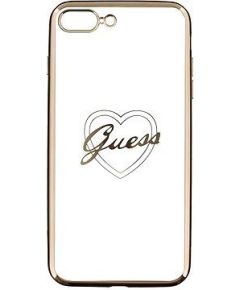 Guess Apple  iPhone 7 Plus / 8 Plus Apple Heart TPU Case Gold Neoriģinālie Maciņi