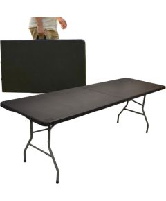 Saska Garden STÓŁ CATERINGOWY SKŁADANY W WALIZKĘ 240x74x74CM 150KG CZARNY Новинки Для дома и сада 