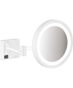 Hansgrohe kosmētiskais spogulis ar apgaismojumu AddStoris, matēts balts Vannas istabas spoguļi