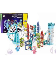 LeanToys Świecąca Zjeżdżalnia Dla Kulek Klocki Magnetyczne Winda Diabelskie Koło 129 Elementów LEAN Toys Konstruktori 