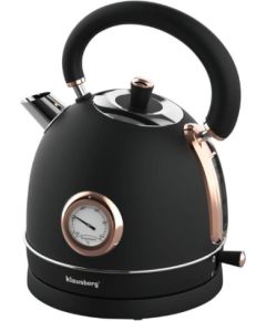 Klausberg Elektriskā tējkanna ar termometru, nerūsējošā tērauda, ​​melna/rozā zelta krāsā, 1,8 l, 2200 W, KB 7 Tējkannas (elektriskās)