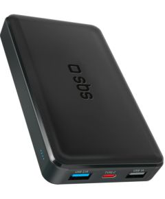Enerģijas krātuve SBS 10000mAh 10W Black USB 2.1A 10W, USB 1A 5W, USB-C 2.1A Power Banks