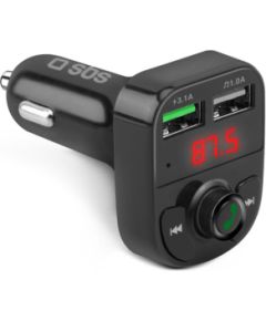 Auto Lādētājs SBS AFC 15W FM transmitter 2 USB-A 2.1A TF card or USB stick 12V Auto FM Transmiteri un Carplay ierīces