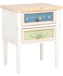 Night stand BIANCA 48x35xH58cm, antique white Gultas
