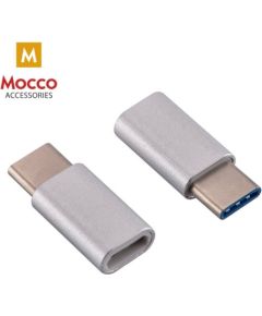 Mocco Universāls Adapteris Micro USB uz Type-C USB Savienojums Sudraba Telefonu lādētāji 220v