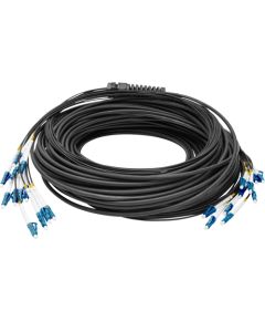 Digitus fiber optic universal breakout cable, duplex, LC/UPC connector, single mode OS2 (black, 50 meters, pre-assembled) Tīkla vadi
