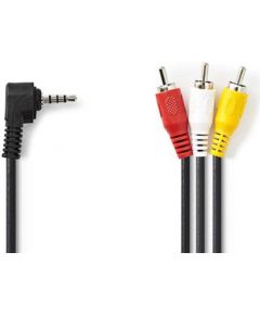 Nedis Audio Video Cable 3.5 mm Male | 3x RCA Male | Nickel Plated | 1.00 m | Round | PVC | Black Dažādi vadi