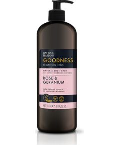 Baylis & Harding Rose & Geranium Natural Body Wash ( Růže & Geránium ) - Sprchový gel 1000ml Ķermeņa kosmētika