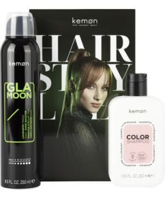 Kemon Hair Style Color Glamoon Set - Sada pro barvené vlasy se šamponem a leskem ve spreji 500ml Matu kopšana