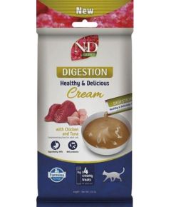 FARMINA N&D Quinoa Cat Digestion Cream with Chicken & Tuna box – cat treat – 4x15g Kaķu konservi