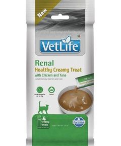 FARMINA VET LIFE CAT RENAL CREAMY TREAT WITH CHICKEN & TUNA 60gr Kaķu konservi